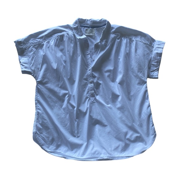 J. Crew Wmn’s L‎ White Poplin Popover Shirt Classic - Picture 1 of 8